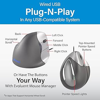 (未使用･未開封品)　Evoluent バーティカルマウス4 左利き用 VM4L tu1jdyt Evoluent VerticalMouse 4